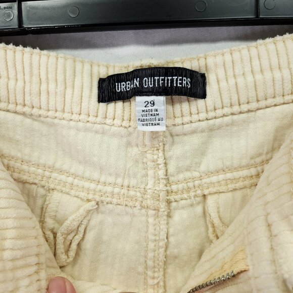 Urban Outfitters BDG Pants Corduroy Size 29 Cargo Wide Leg Baggy Yellow Ivory - Picture 6 of 13